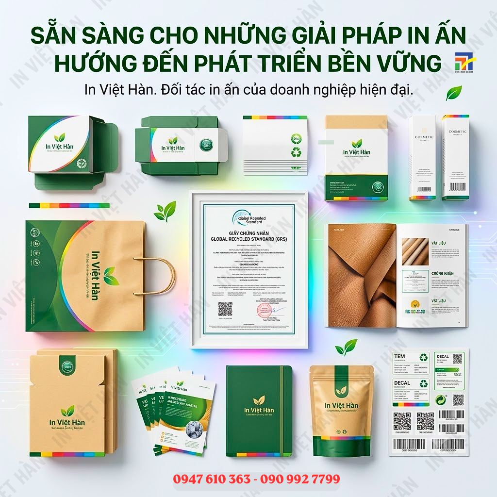 Ứng dụng giấy tái chế GRS trong in ấn thẻ bài túi giấy hộp giấy