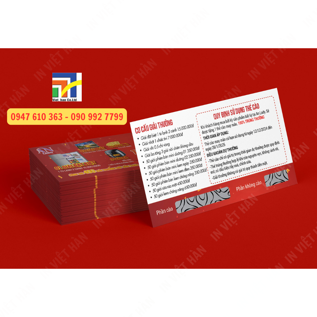 Sản xuất thẻ cào chống soi bảo mật